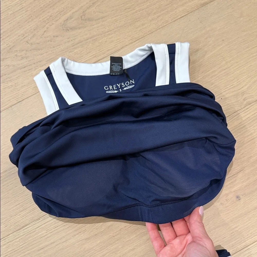 Greyson Navy & White Girls' Tank Top and Skirt Set - Picture 4 of 5